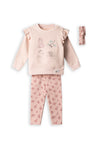 Ebita Baby Girl Animal Print 3 Piece Set, Pink