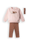 Ebita Baby Girl Bear Sweater and Legging Set, Pink