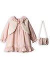 Ebita Baby Girl Long Sleeve Dress and Gilet Set, Pink