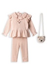 Ebita Baby Girl Bear Top and Legging Set, Pink