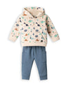 Hashtag Baby Boy Dino Hoodie and Jogger Set, Beige