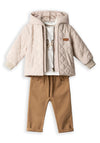 Hashtag Baby Boy Jacket Chino and Top Set, Beige