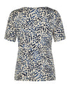 Barbara Lebek Animal Print T Shirt, White and Navy