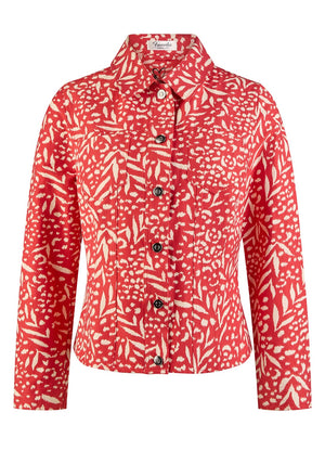Barbara Lebek Animal Print Jacket, Red