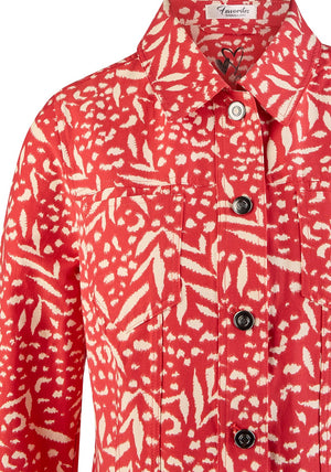 Barbara Lebek Animal Print Jacket, Red