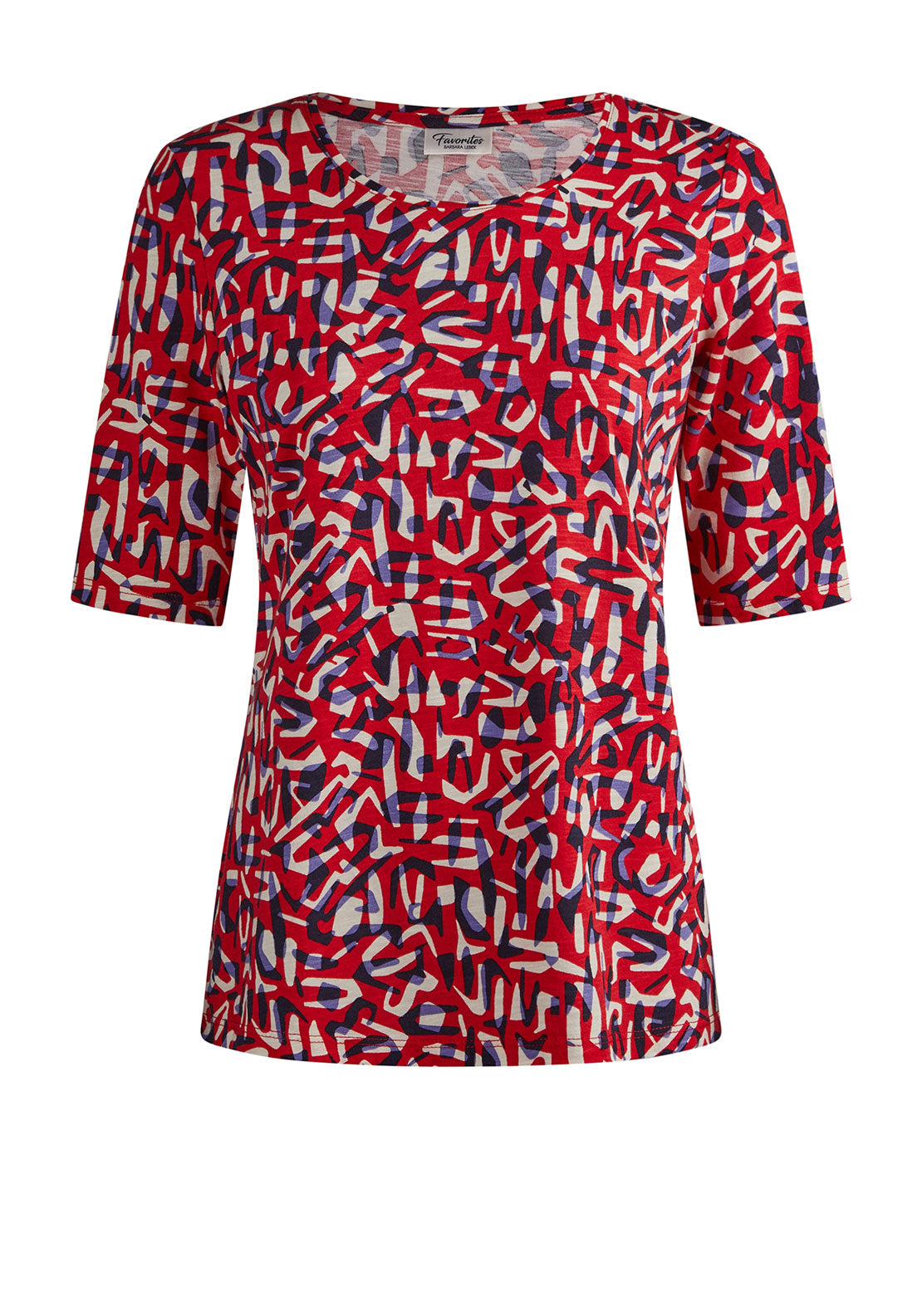 Barbara Lebek Abstract Print Top, Red Multi