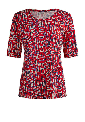 Barbara Lebek Abstract Print Top, Red Multi