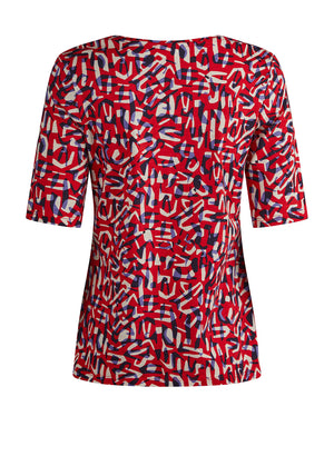 Barbara Lebek Abstract Print Top, Red Multi