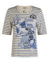 Barbara Lebek Striped Graphic T Shirt, Beige