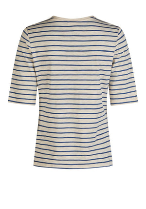 Barbara Lebek Striped Graphic T Shirt, Beige