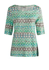 Barbara Lebek Embellished Printed Top, Green