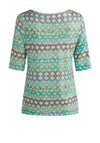 Barbara Lebek Embellished Printed Top, Green