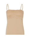 Gaspe Lace Detail Cami Top, Beige
