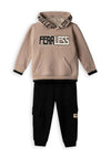 Hashtag Mini Boy Fearless 2 Piece Tracksuit, Beige