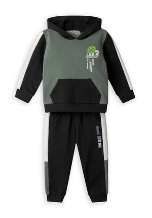 Hashtag Mini Boy Racing Hoodie and Tracksuit Set, Green