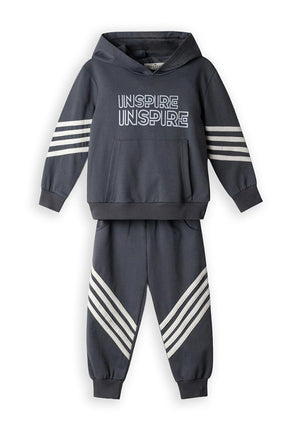Hashtag Mini Boy Inspire Hoodie and Tracksuit Set, Grey