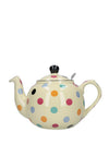 Kitchen Craft 1.5L Traditional Farmhouse Filter Teapot, Ivory Spot