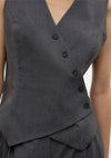 Vero Moda Liba Asymmetric Waistcoat, Grey