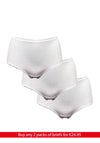 My Basic 3 Pack Cotton Midi Brief, White