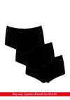 My Basic 3 Pack Cotton Midi Brief, Black