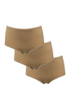 My Basic 3 Pack Cotton Midi Brief, Beige