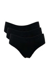My Basic 3 Pack Cotton Seamless Briefs, Black