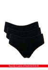 My Basic 3 Pack Cotton Seamless Briefs, Black