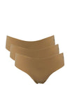 My Basic 3 Pack Cotton Seamless Briefs, Beige