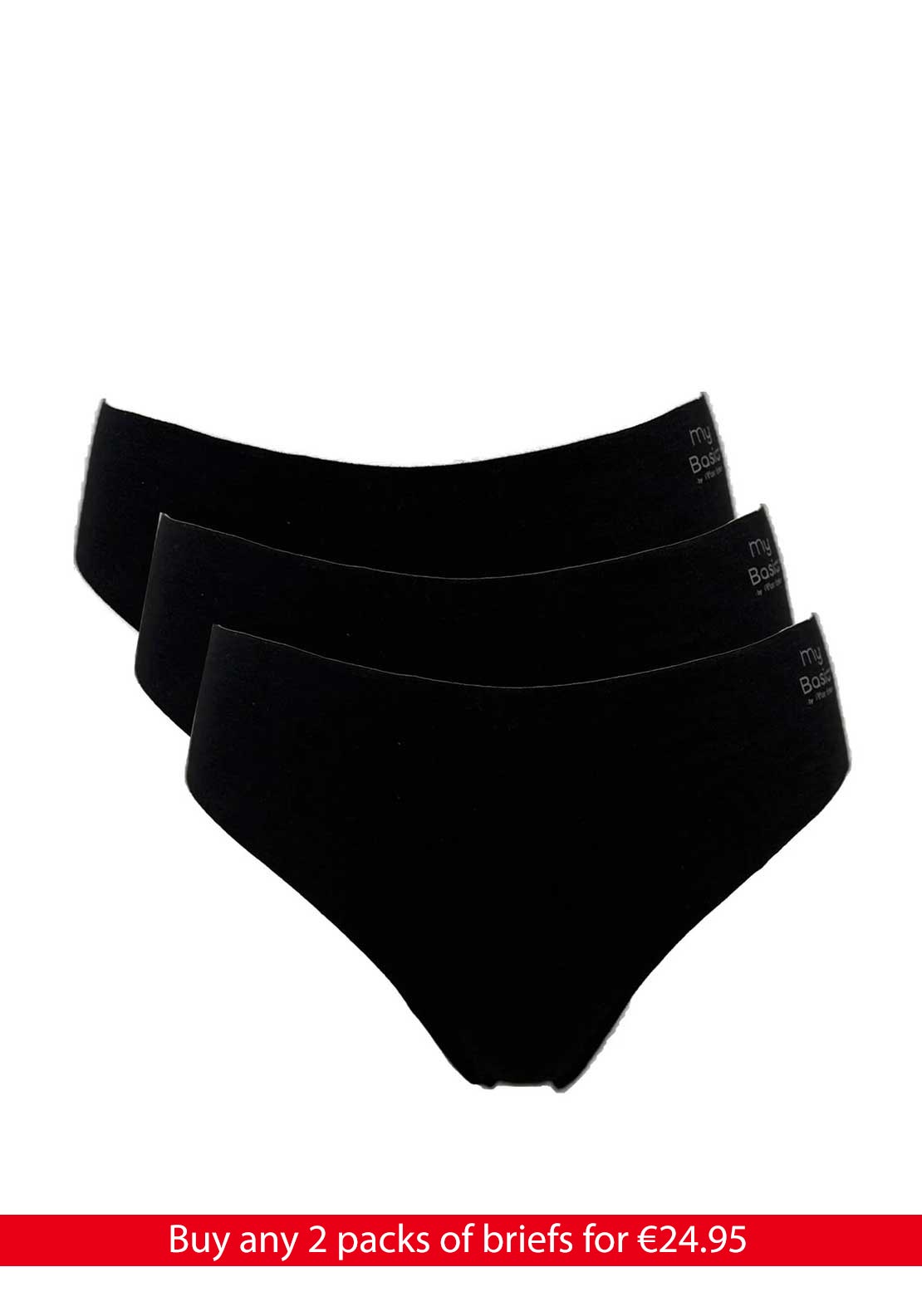 My Basic 3 Pack Seamless String, Black