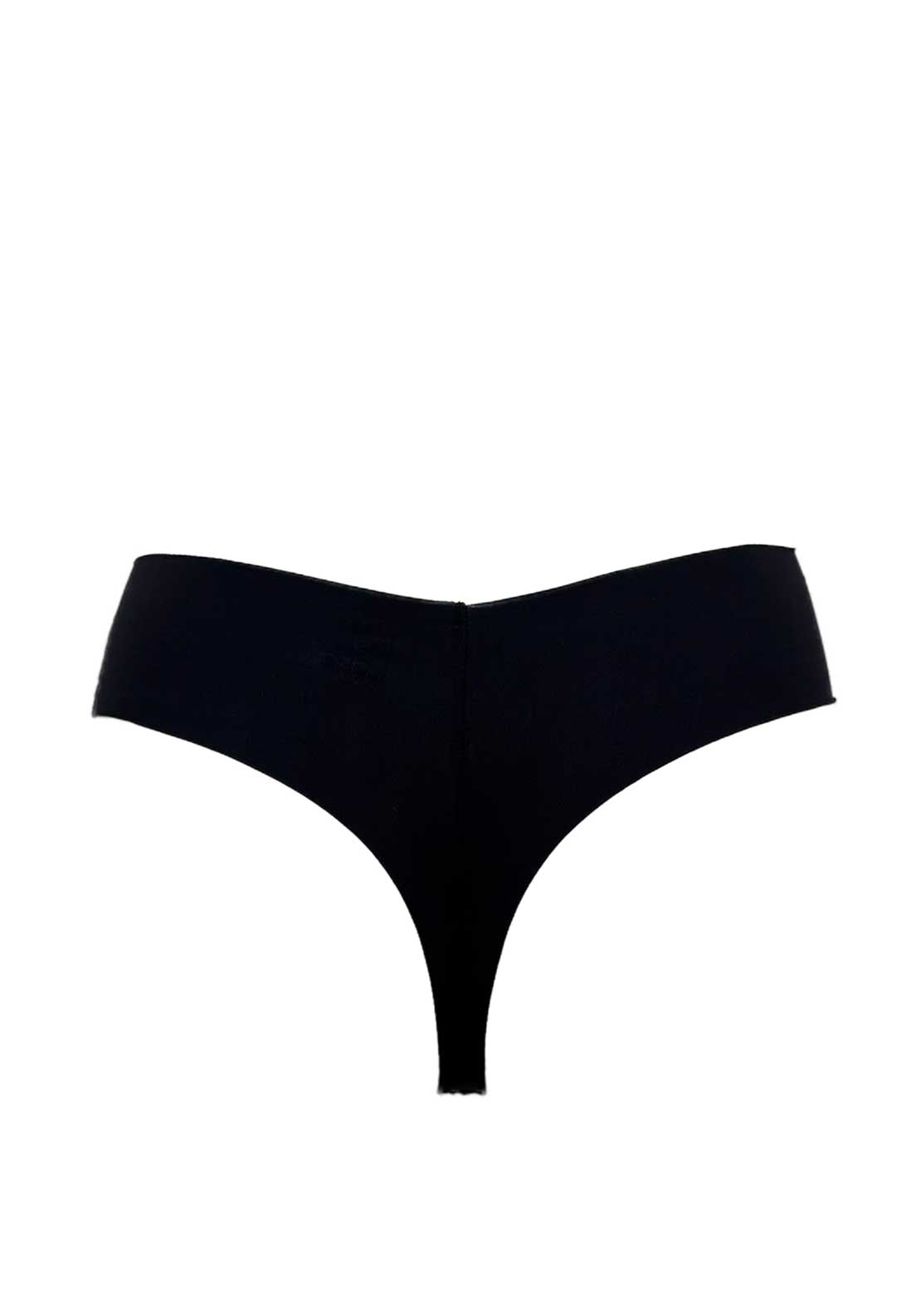 My Basic 3 Pack Lace Detail String, Black