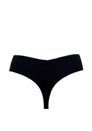 My Basic 3 Pack Lace Detail String, Black