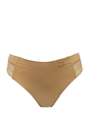 My Basic 3 Pack Lace Detail String, Beige