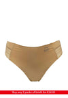 My Basic 3 Pack Lace Detail String, Beige