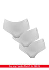 My Basic 3 Pack Seamless Cotton Hipster, White