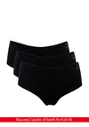 My Basic 3 Pack Seamless Cotton Hipster, Black