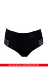 My Basic 3 Pack Lace Detail Hipster, Black