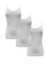My Basic 3 Pack Lace Micro Singlets, White