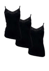 My Basic 3 Pack Lace Micro Singlets, Black