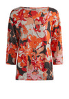 Barbara Lebek Ribbed Floral Top, Orange Multi