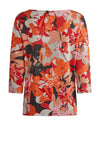 Barbara Lebek Ribbed Floral Top, Orange Multi