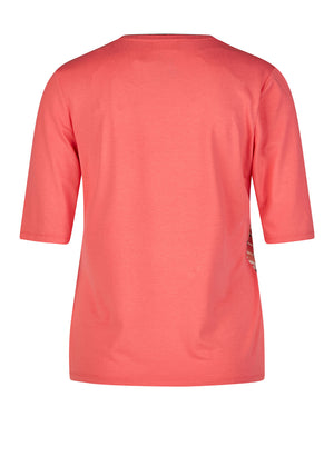 Barbara Lebek Abstract Print T Shirt, Coral