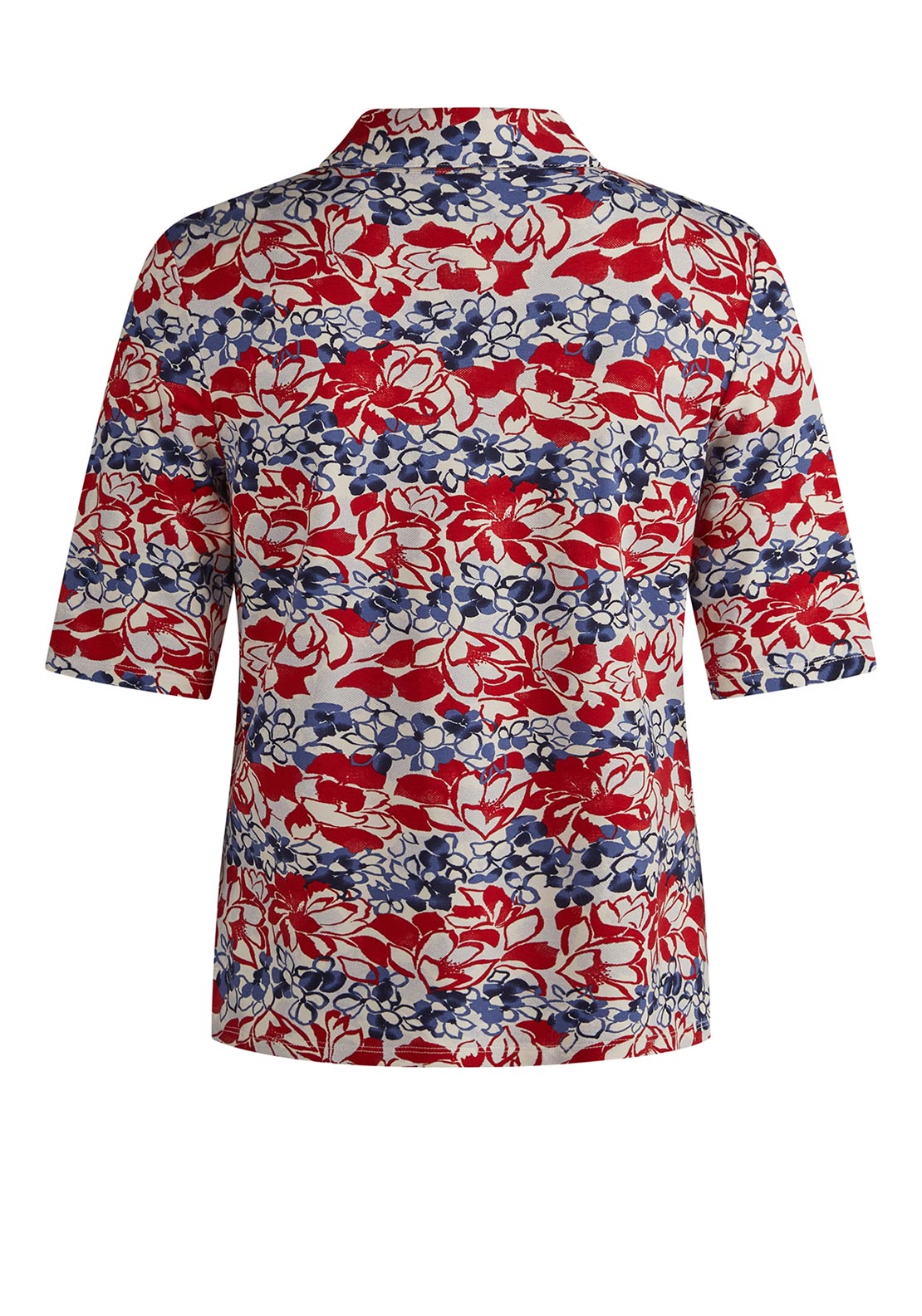 Barbara Lebek Floral Print Polo T Shirt, Red
