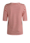 Barbara Lebek Striped V Neck Top, Red and Cream