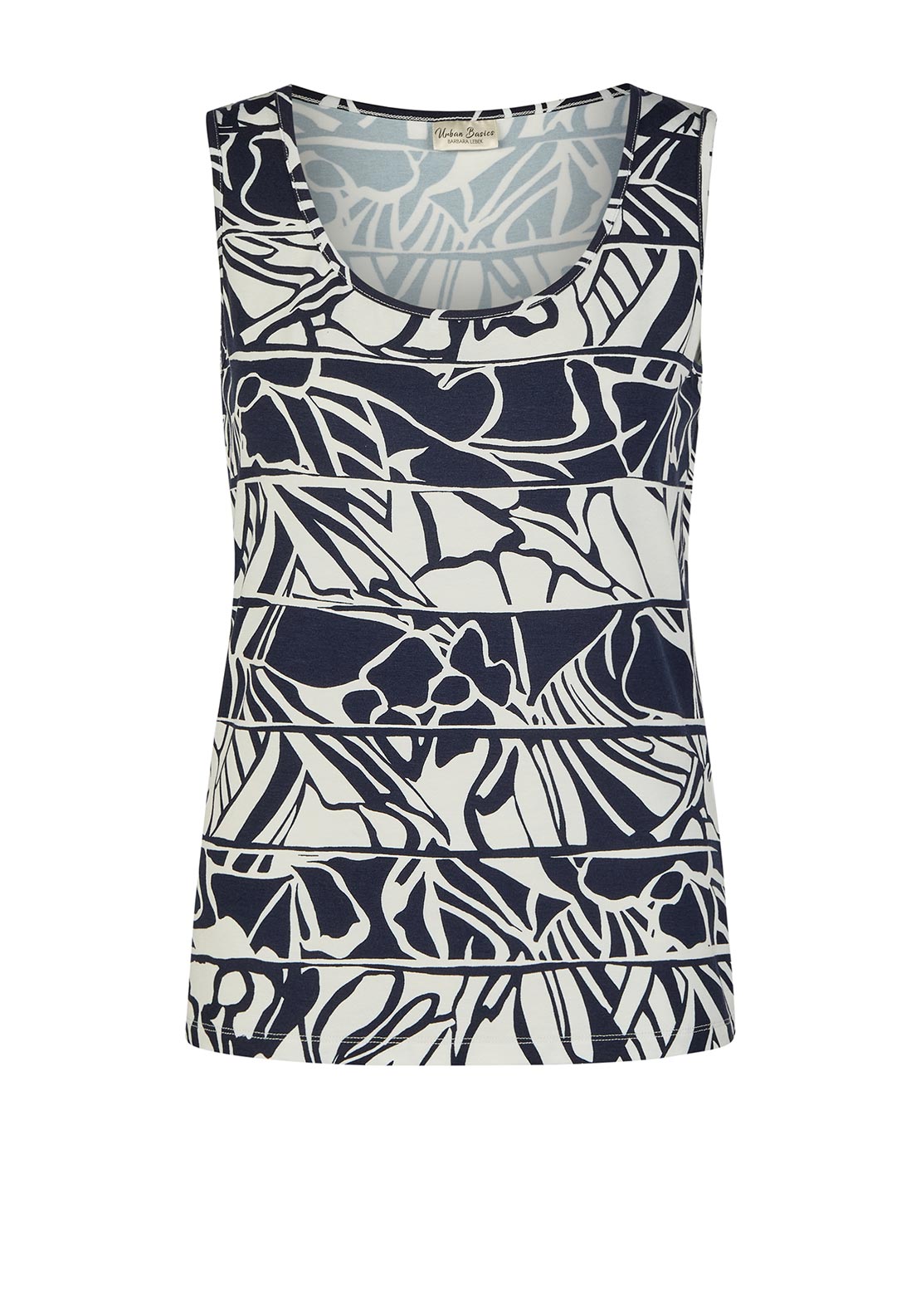 Barbara Lebek Abstract Floral Print Cami, Navy and White