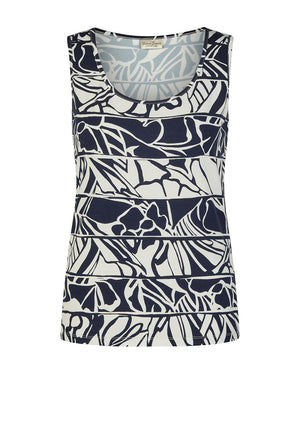 Barbara Lebek Abstract Floral Print Cami, Navy and White