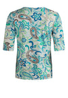 Barbara Lebek Paisley Print V Neck Top, Green Multi