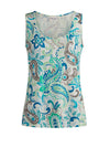 Barbara Lebek Paisley Print Vest Top, Green Multi