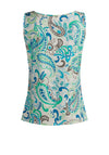 Barbara Lebek Paisley Print Vest Top, Green Multi