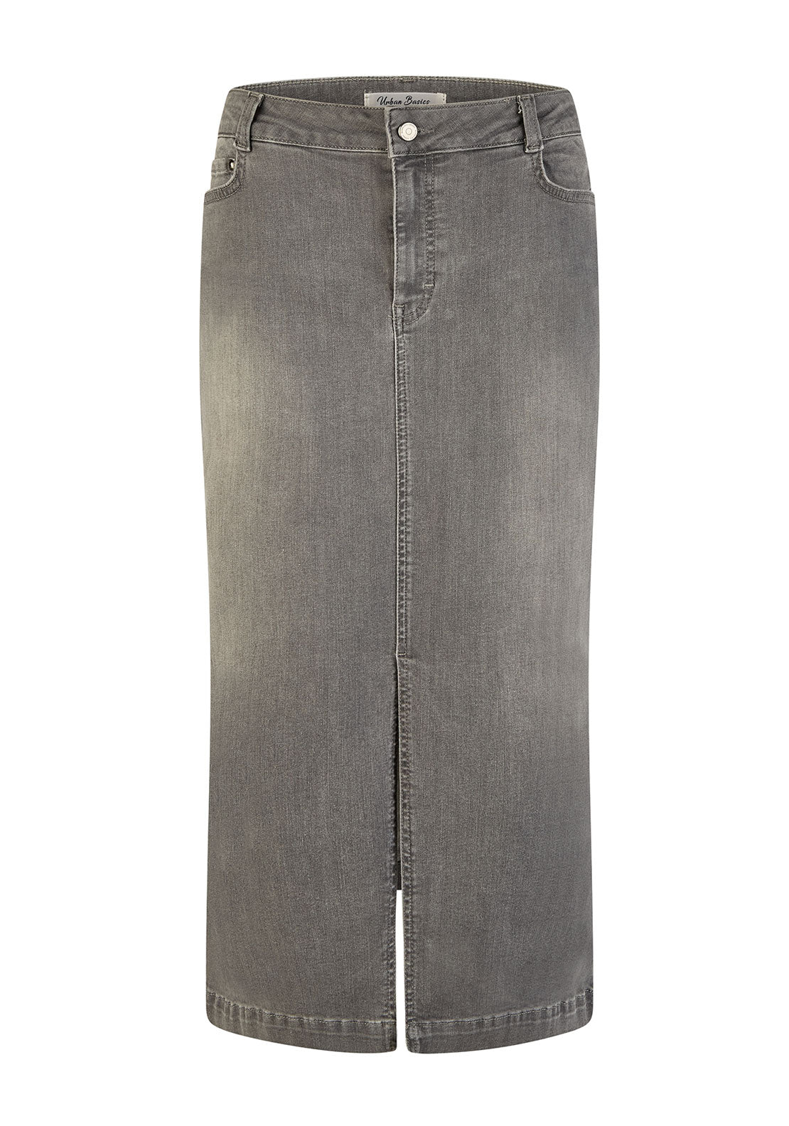 Barbara Lebek Denim Midi Skirt, Grey
