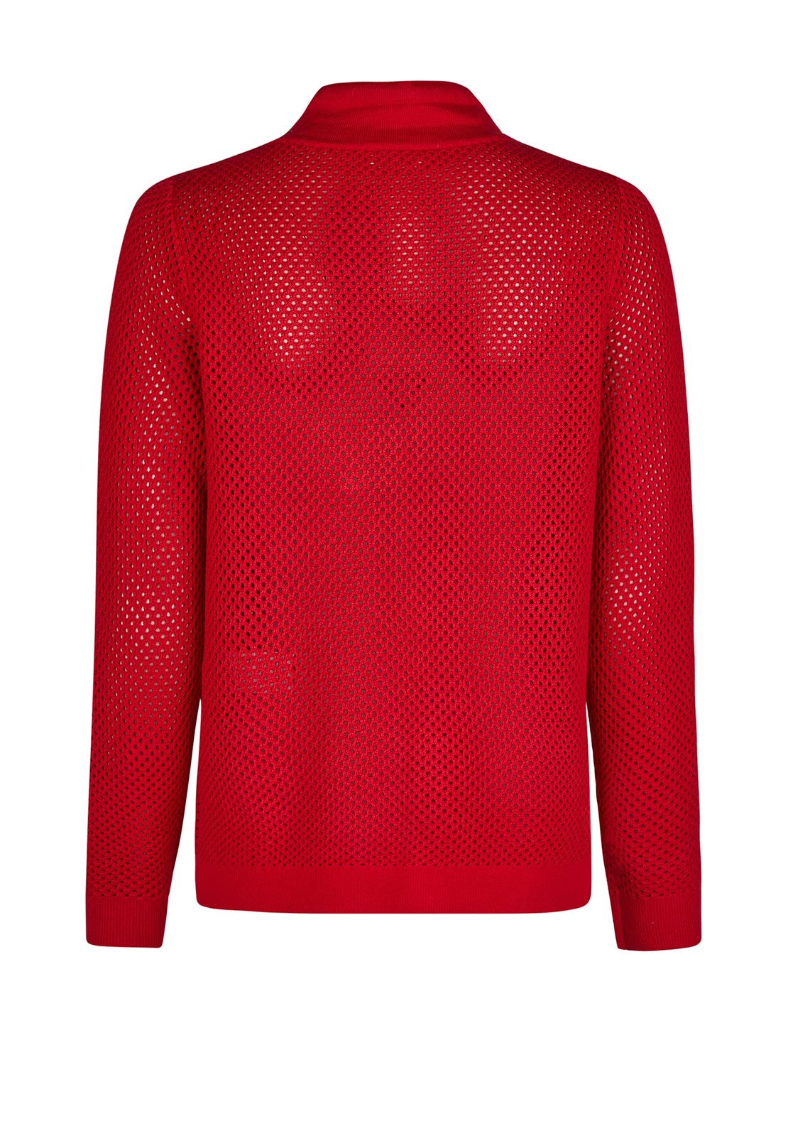 Barbara Lebek Crochet Knit Zipped Cardigan, Red